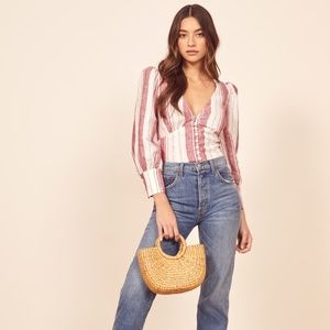 Reformation Finnegan Top in Savannah Print